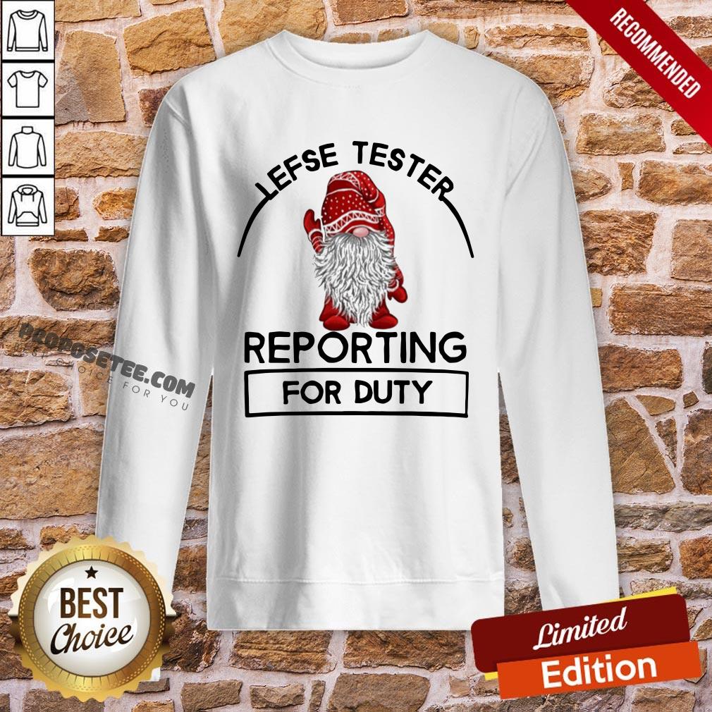 Official Gnome Lefse Tester Reporting For Duty Shirt - Image 4