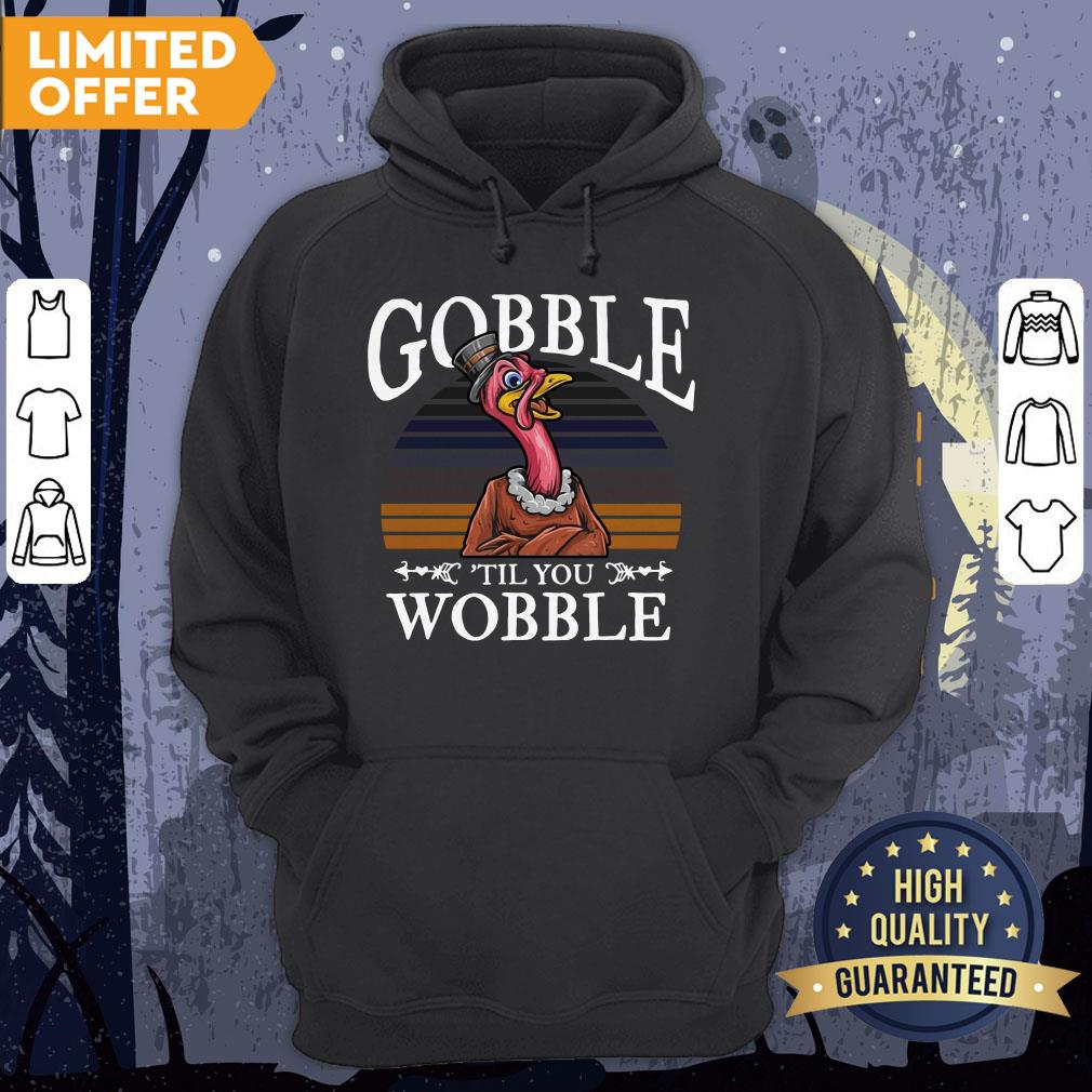 Official Gobble Til You Wobble Flamingo Vintage Shirt - Image 5