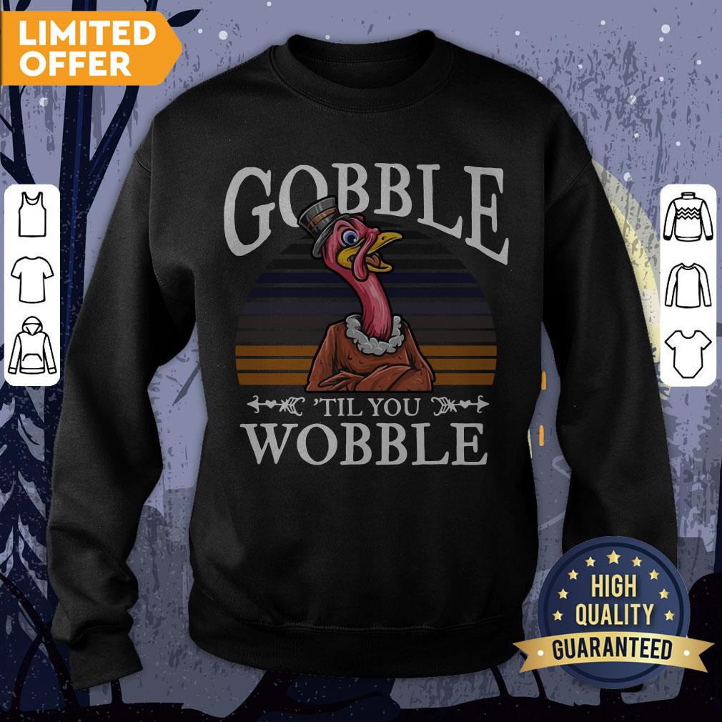 Official Gobble Til You Wobble Flamingo Vintage Shirt - Image 4