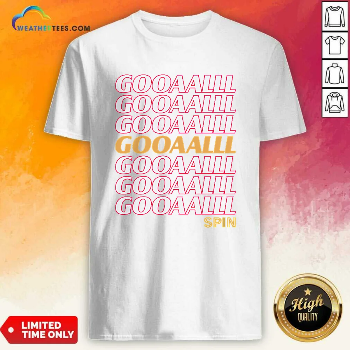 Official Gooalll Spin Soccer Fan Goal Shirt
