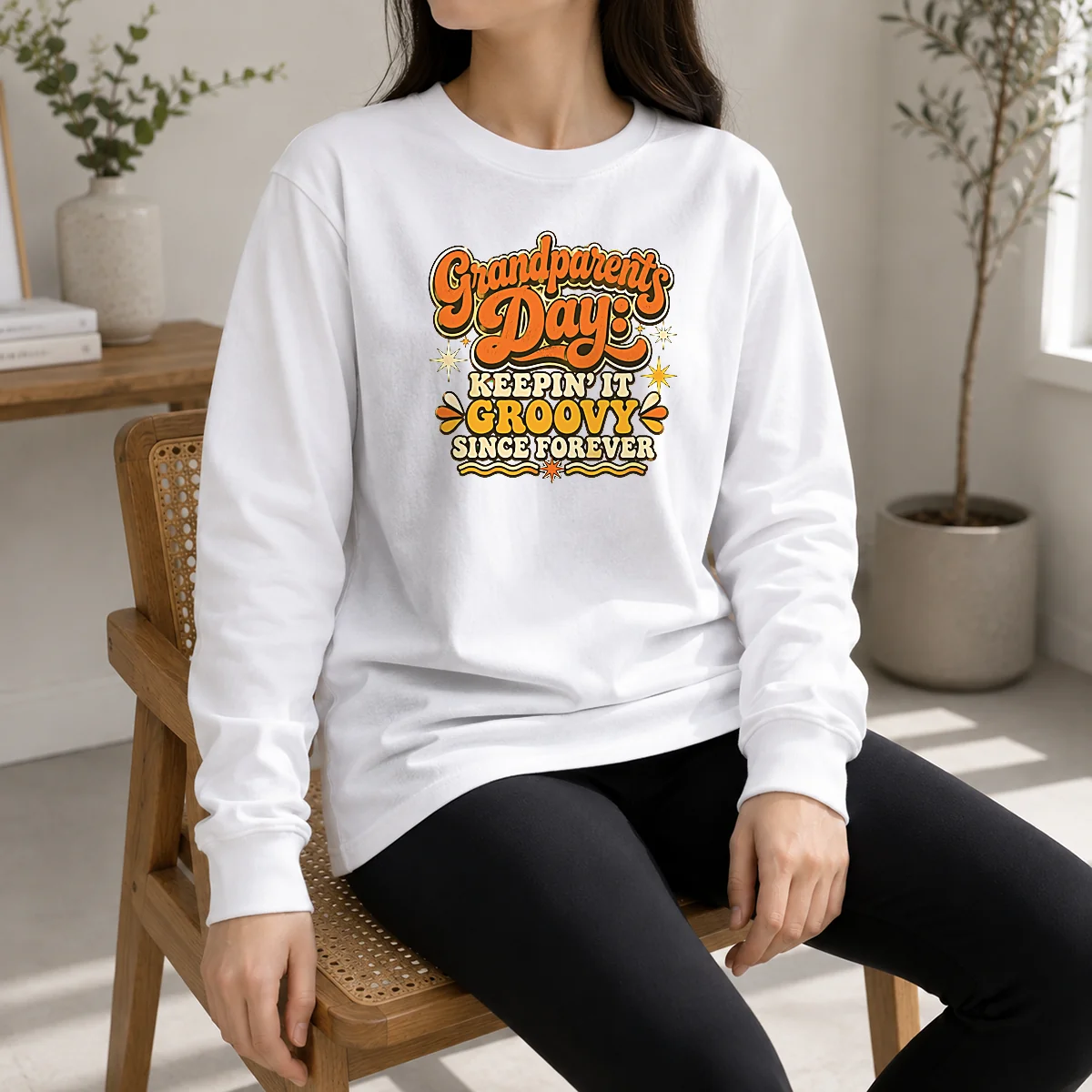Official Grandparents Day Keepin It Groovy Tee Groovy Retro Shirt - Image 6