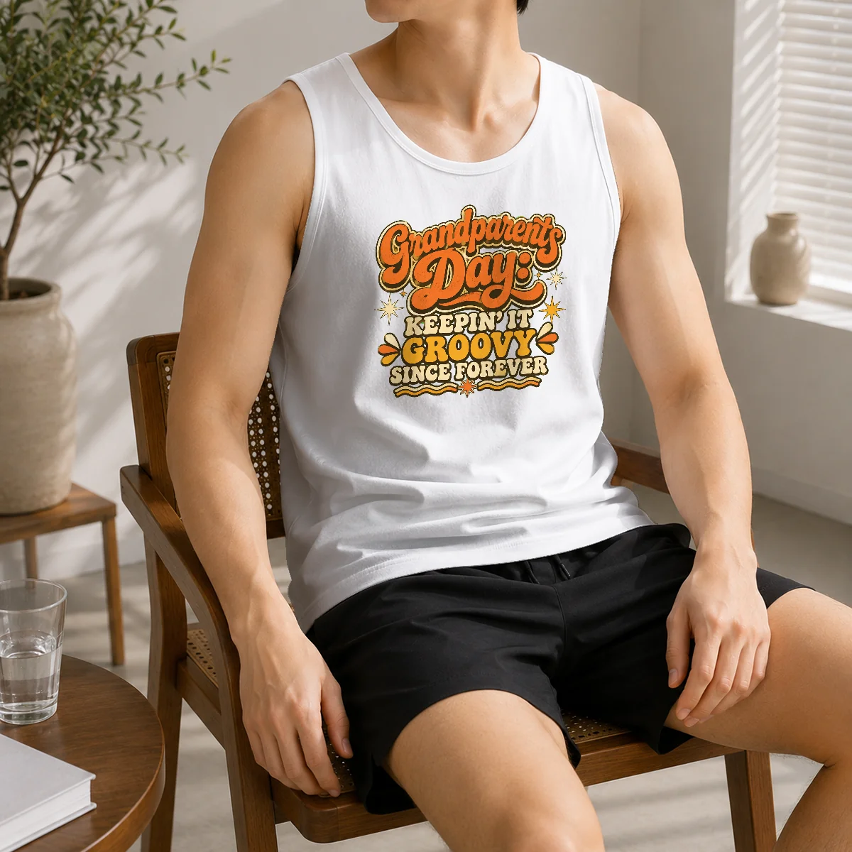 Official Grandparents Day Keepin It Groovy Tee Groovy Retro Shirt - Image 3