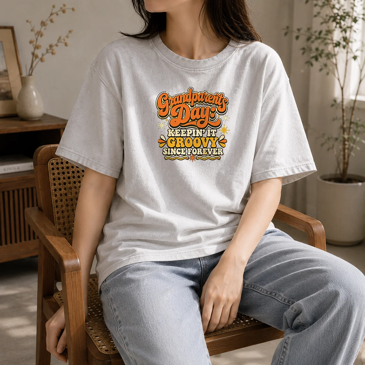 Official Grandparents Day Keepin It Groovy Tee Groovy Retro Shirt - Image 8