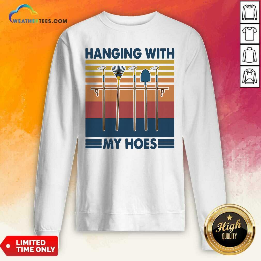 Official Hanging With My Hoes Vintage Retro Shirt - Image 2