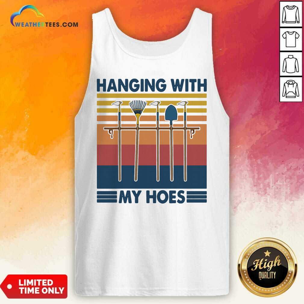 Official Hanging With My Hoes Vintage Retro Shirt - Image 4