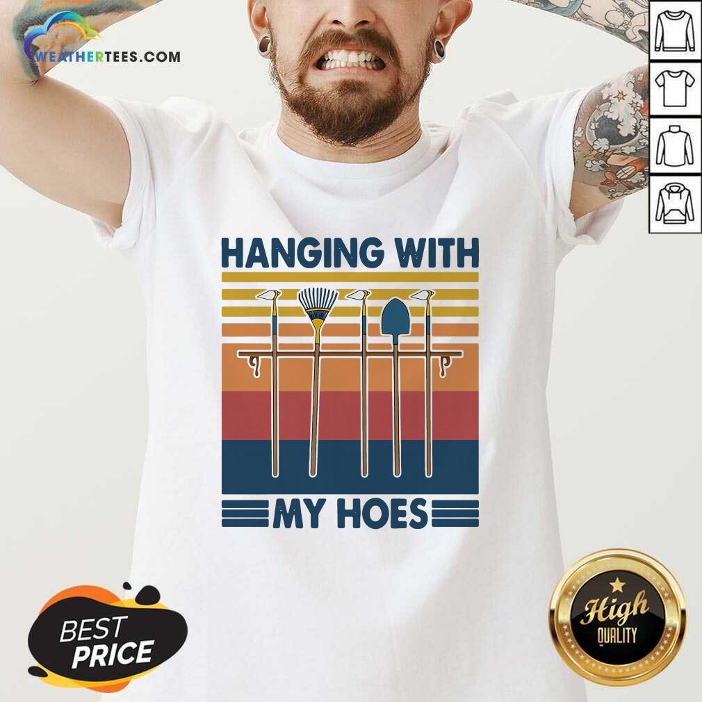 Official Hanging With My Hoes Vintage Retro Shirt - Image 3