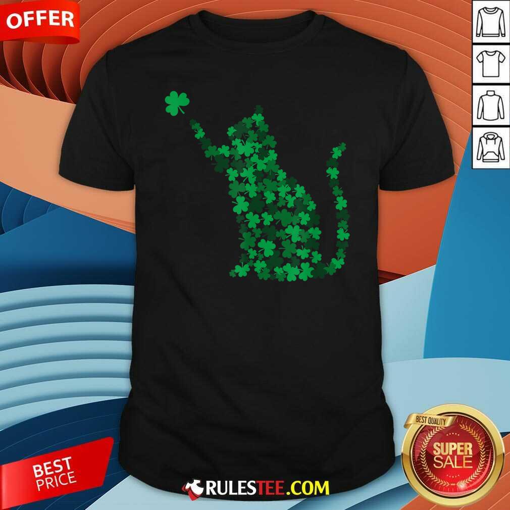 Official Happy Saint Patricks Day Shamrock Cat Shirt