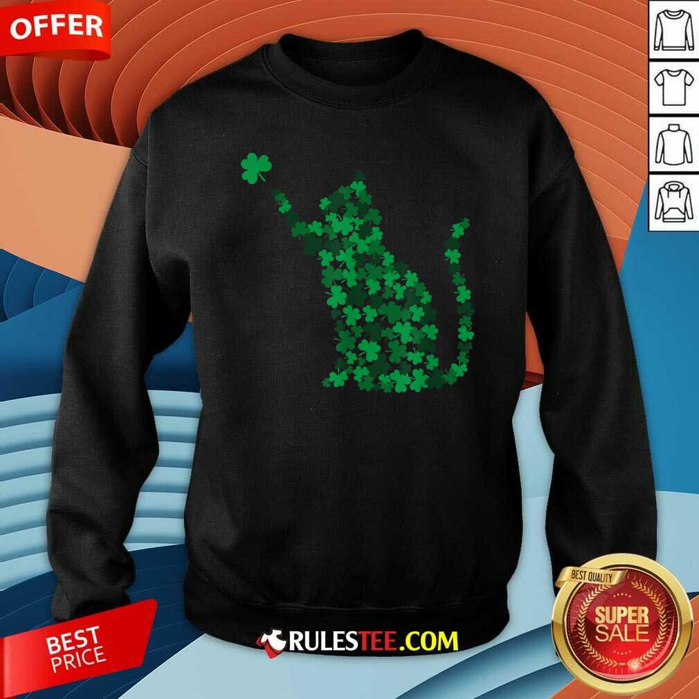 Official Happy Saint Patricks Day Shamrock Cat Shirt - Image 5