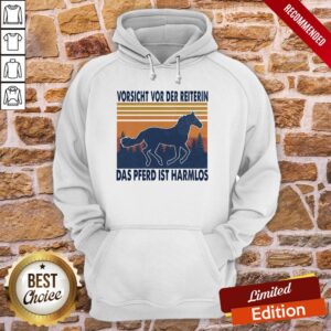 Alternative view of Official Horse Vorsicht Vor Der Reiterin Das Pferd Ist Harmlos Vintage Retro Shirt