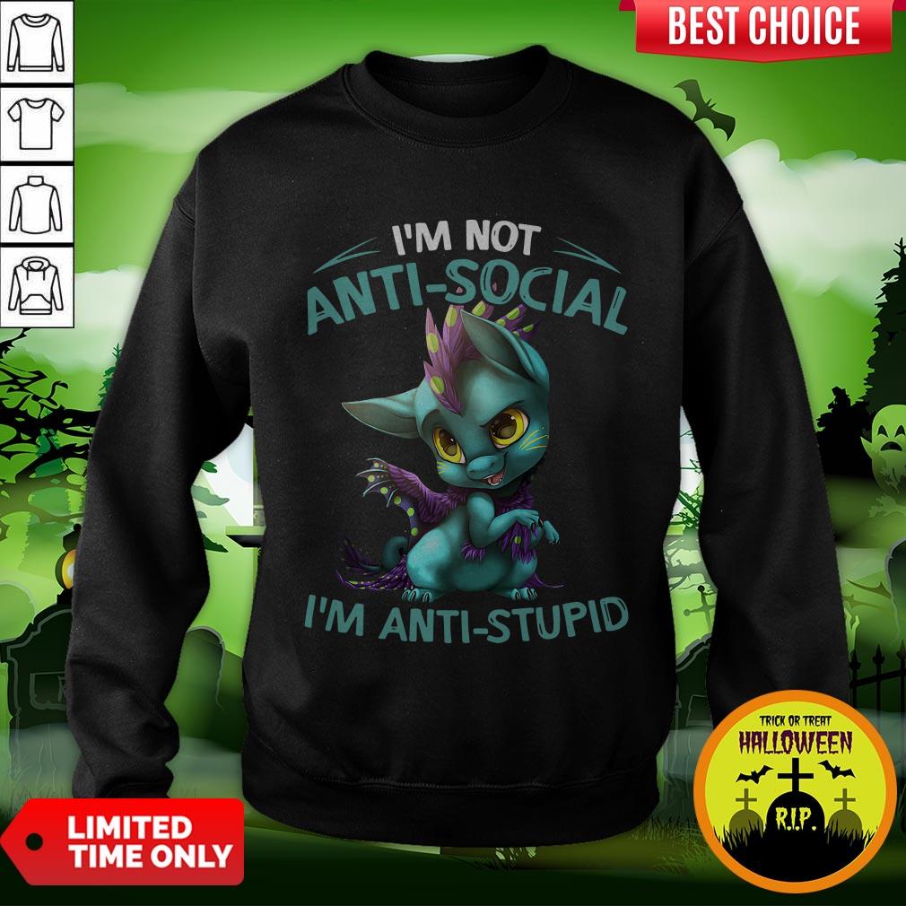 Official I’m Not Anti Social I’m Anti Stupid Dragon Shirt - Image 4