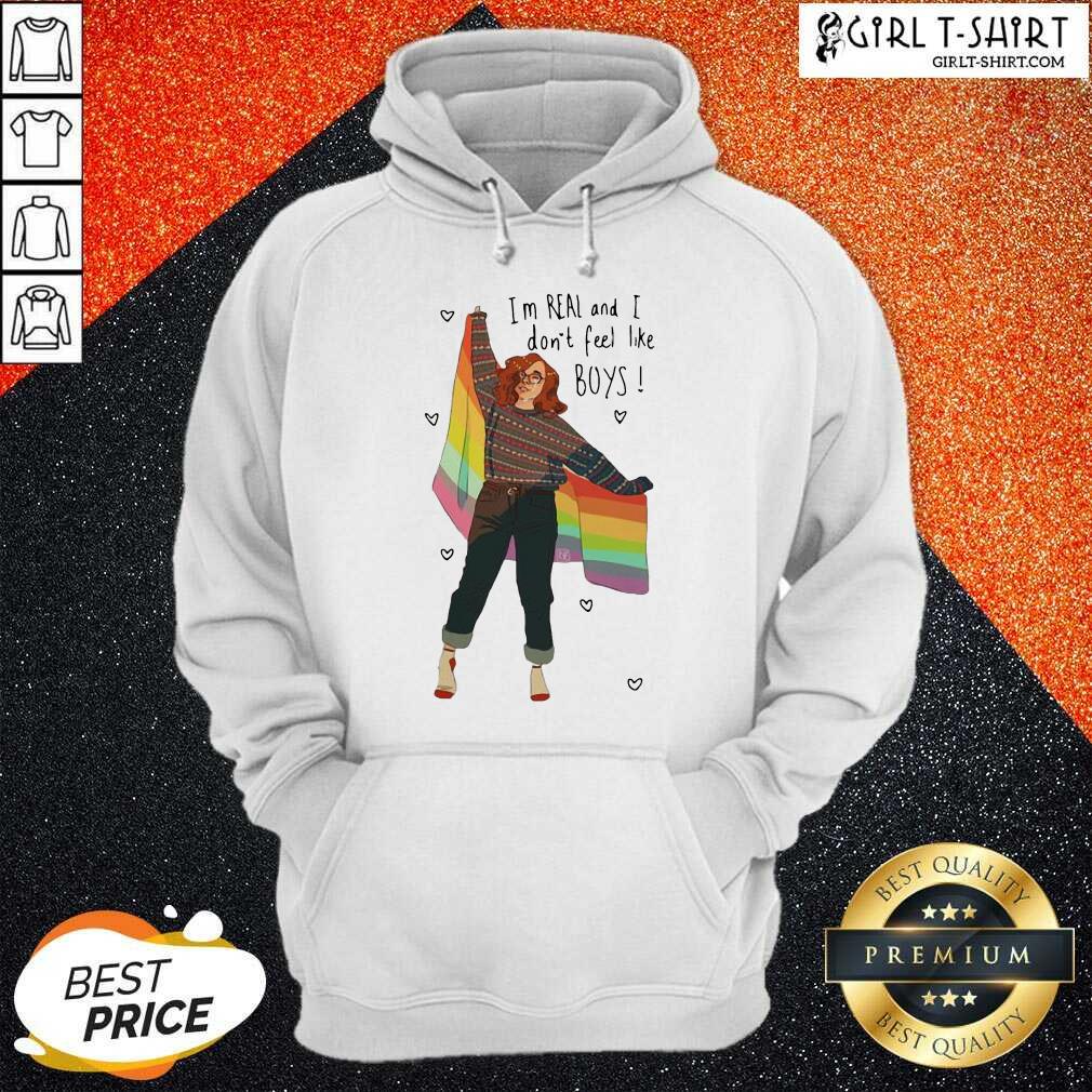 Official I’m Real And I Don’t Feel Like Boys LGBT Flag Shirt - Image 5