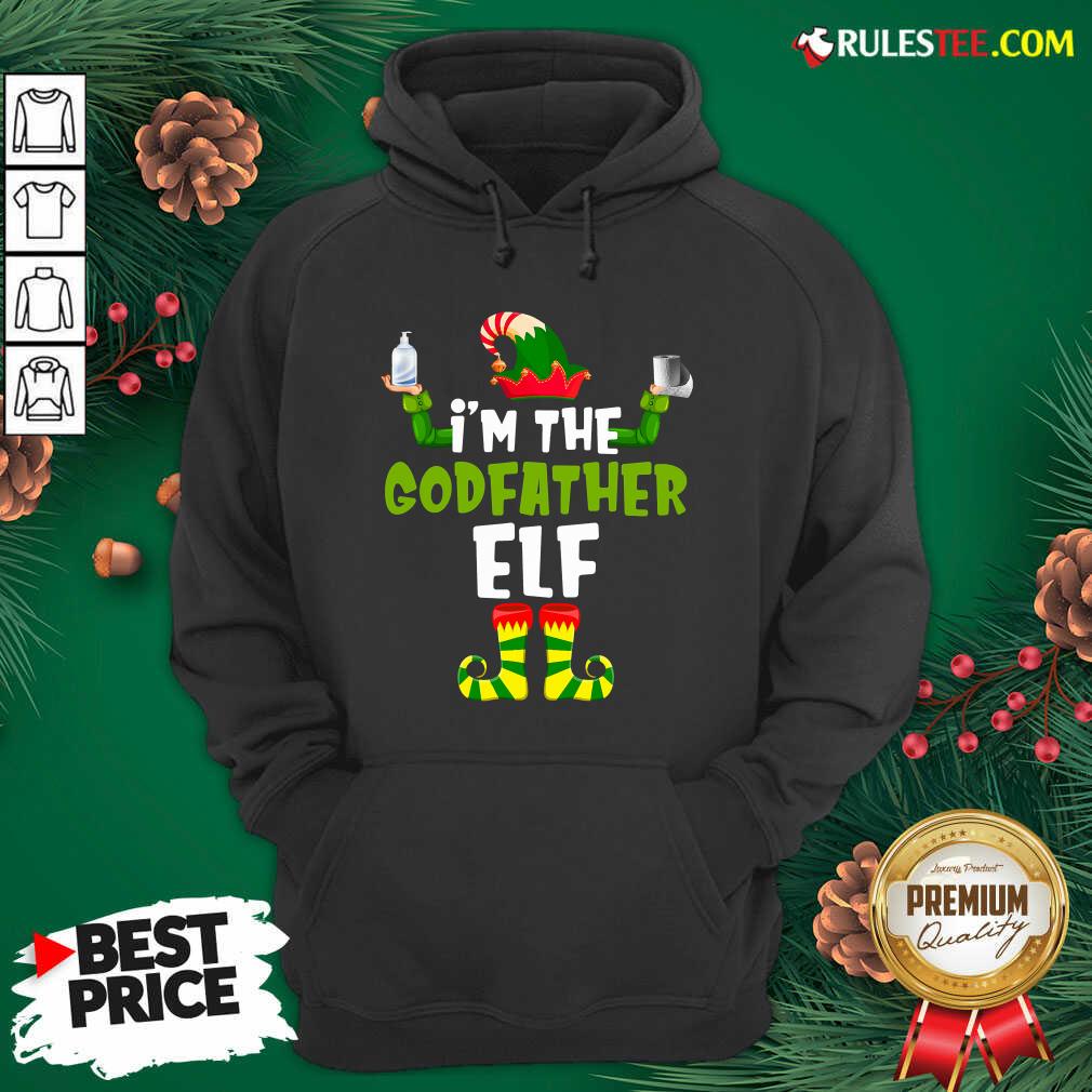 Official Im The Godfather Elf Quarantine Matching Christmas Shirt - Image 2