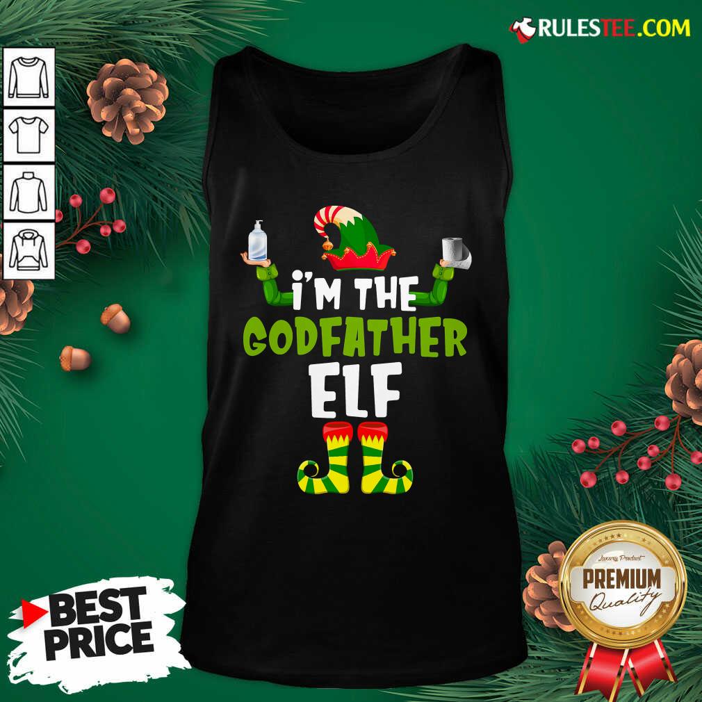 Official Im The Godfather Elf Quarantine Matching Christmas Shirt - Image 4