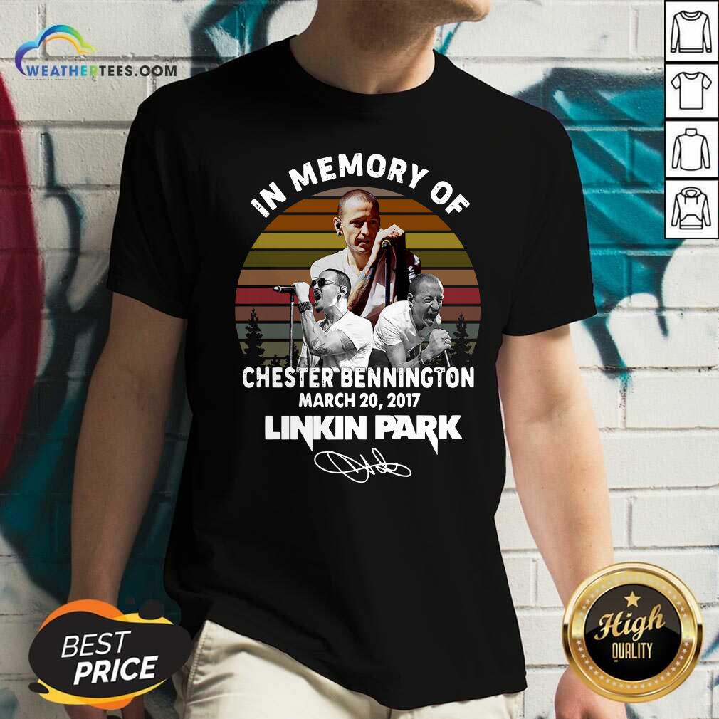 Official In Memory Of Chester Bennington March 20 2017 Linkin Park Signature Vintage Retro Shirt - Image 2