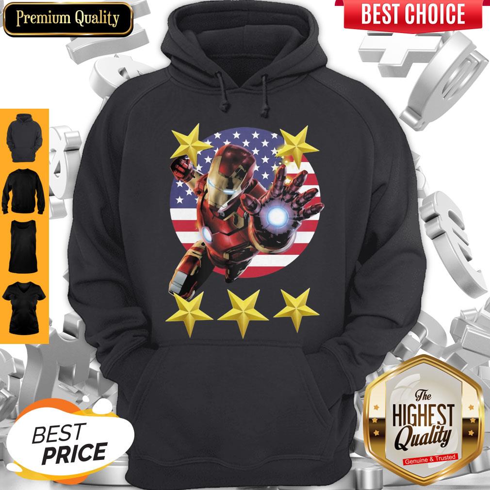 Official Iron Man American Flag Independence Day Stars Shirt - Image 2