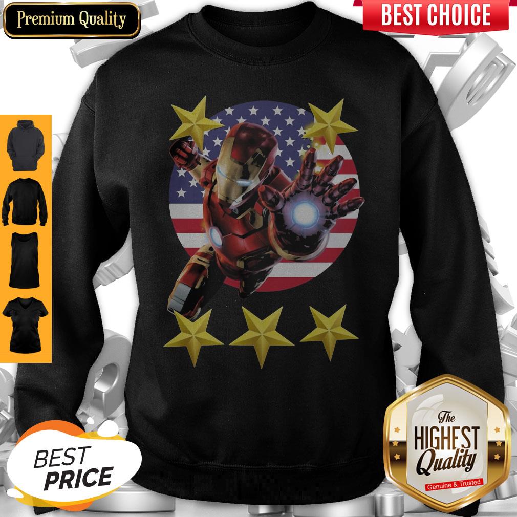 Official Iron Man American Flag Independence Day Stars Shirt - Image 5
