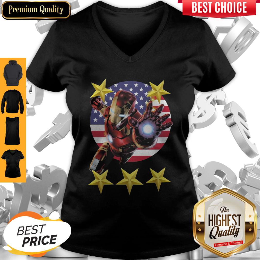 Official Iron Man American Flag Independence Day Stars Shirt - Image 3