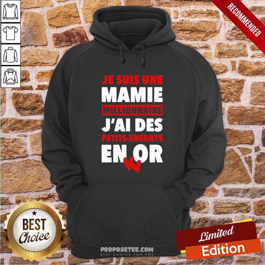 Official Je Suis Une Mamie Millionnaire J’ai Des Petits Enfants Enor Hearts Shirt - Image 5