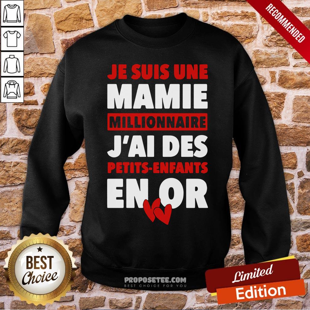 Official Je Suis Une Mamie Millionnaire J’ai Des Petits Enfants Enor Hearts Shirt - Image 4