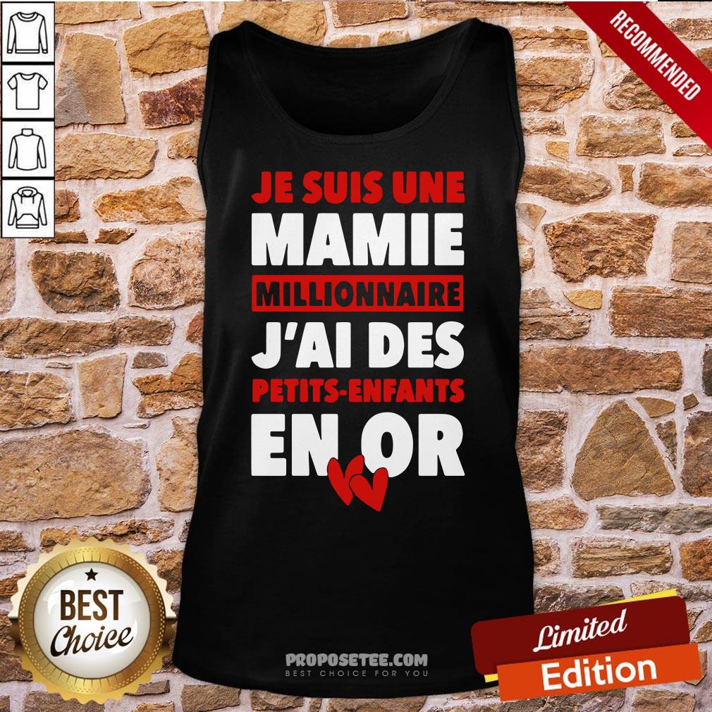 Official Je Suis Une Mamie Millionnaire J’ai Des Petits Enfants Enor Hearts Shirt - Image 3
