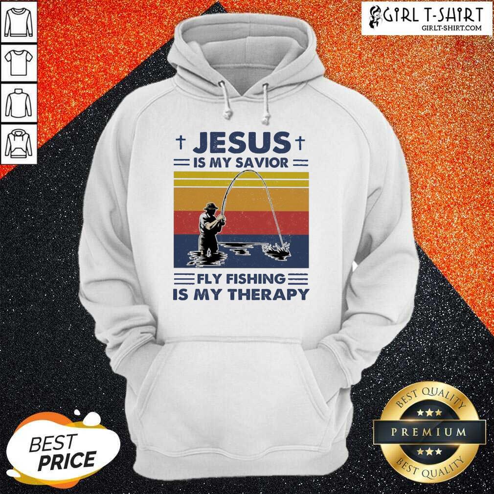 Official Jesus Is My Savior Fly Fishing Is My Therapy Vintage Shirt - Image 5