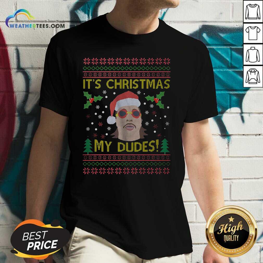 Official Jimmy Here It’s Christmas My Dudes Ugly Christmas Shirt - Image 3
