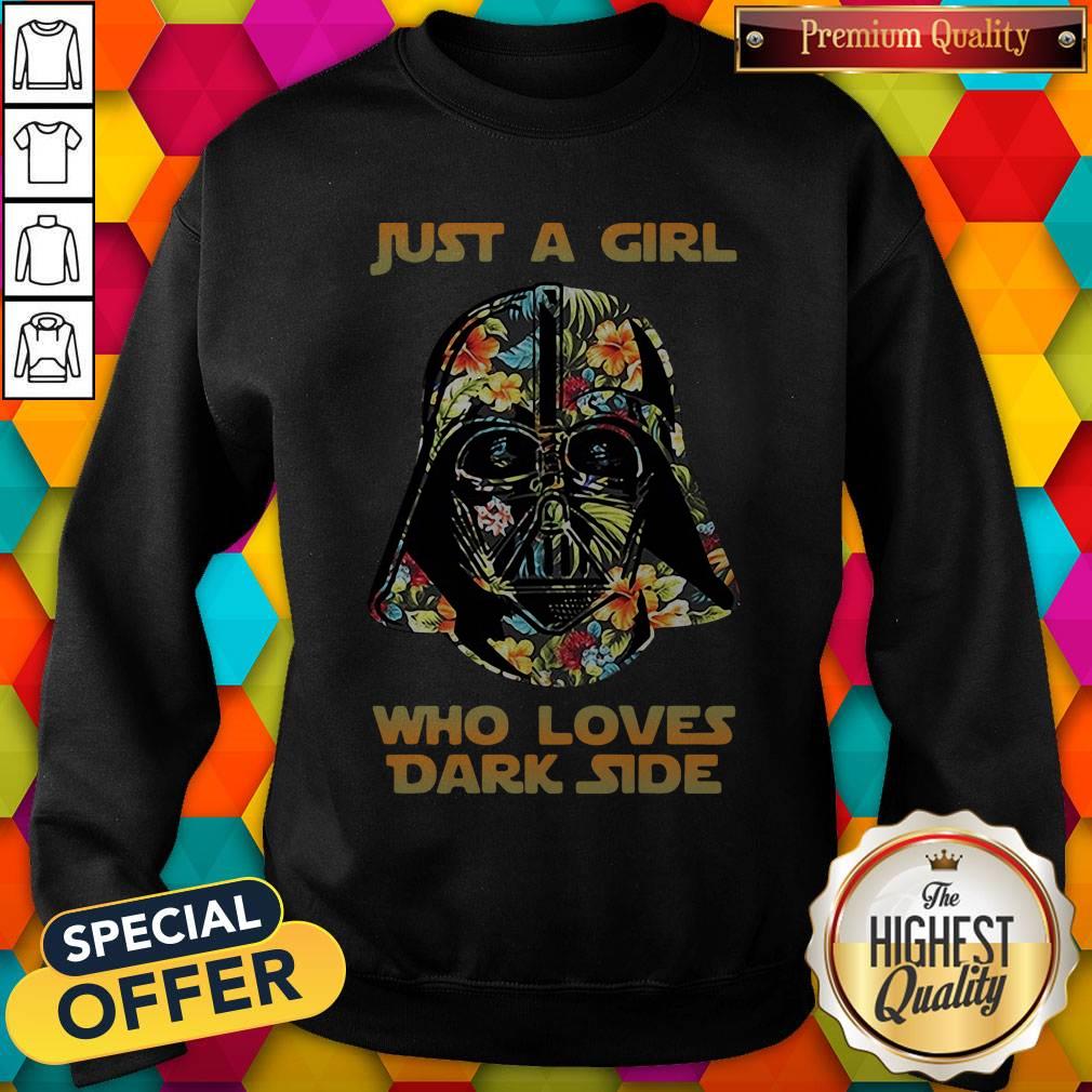 Official Just A Girl Who Loves Dark Side Flowers Shirt - Image 5