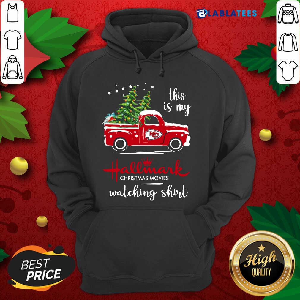 Official Kansas City Chiefs This Is My Hallmark Christmas Movies Watching Shirt - Image 2