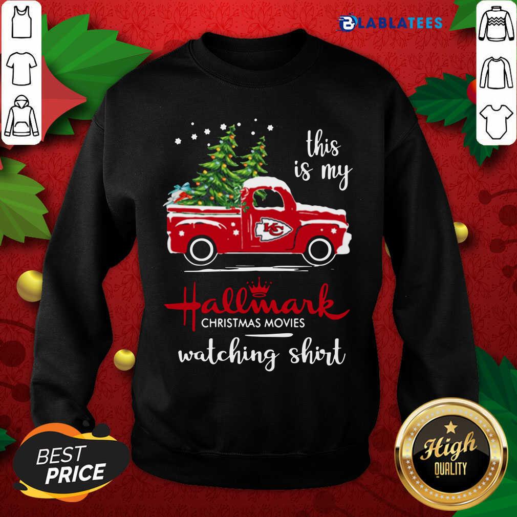Official Kansas City Chiefs This Is My Hallmark Christmas Movies Watching Shirt - Image 5