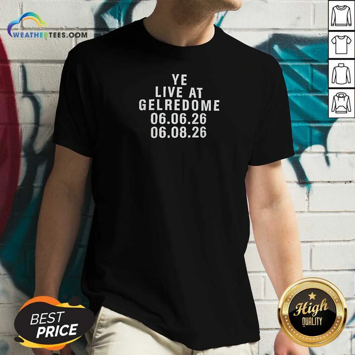 Official Kanye West Ye Live At Gelredome 06 06 26 06 08 26 Shirt - Image 2