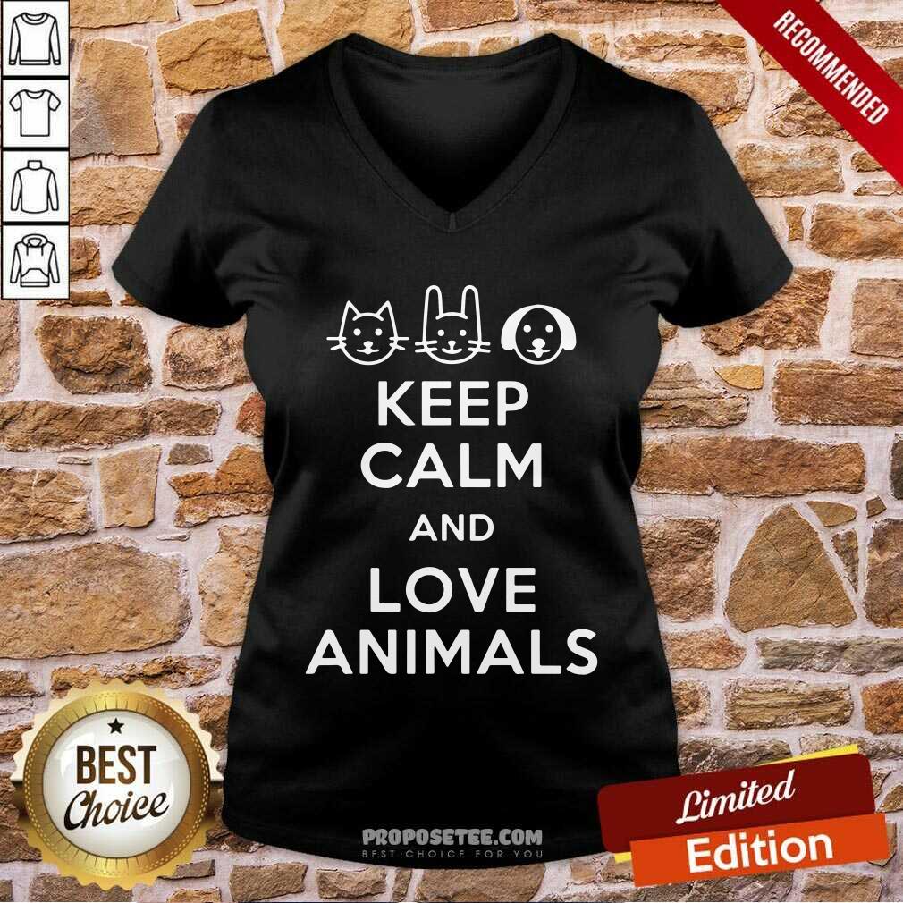 Official Keep Calm And Love Animals Shirt - Image 3