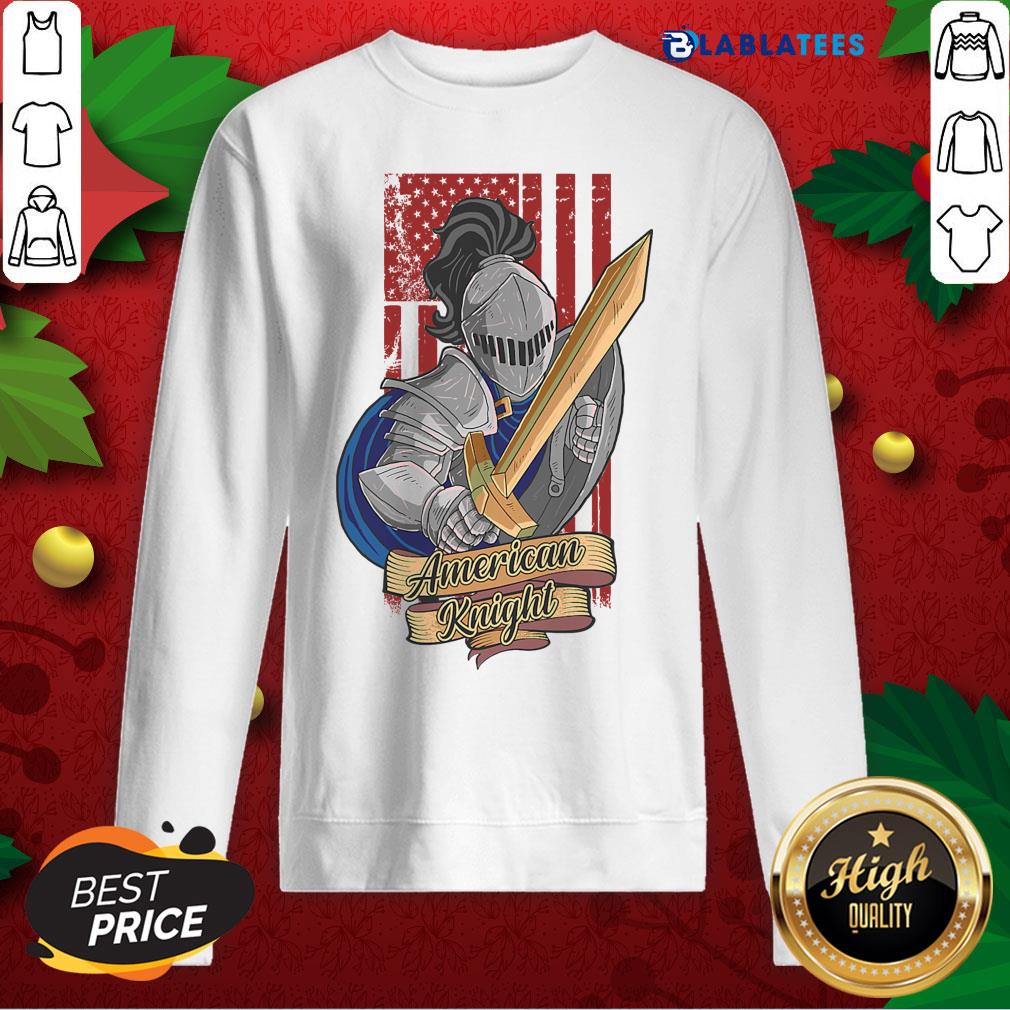Official Knights Lover American Knight With Sword And Flag Shirt - Image 5