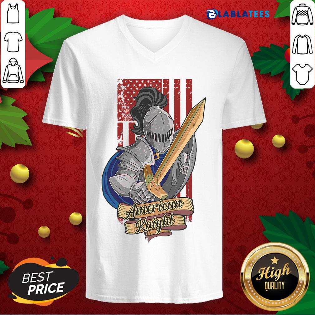 Official Knights Lover American Knight With Sword And Flag Shirt - Image 3