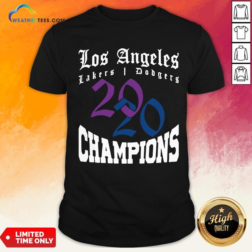 Official La Dodgers Lakers 2020 Champions World Series Baseball Finals Basketball Championship Shirt