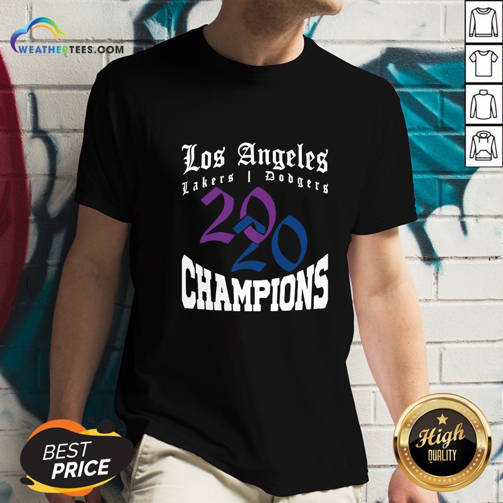 Official La Dodgers Lakers 2020 Champions World Series Baseball Finals Basketball Championship Shirt - Image 4