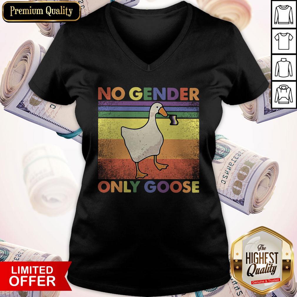 Official LGBT Duck No Gender Only Goose Vintage Shirt - Image 3