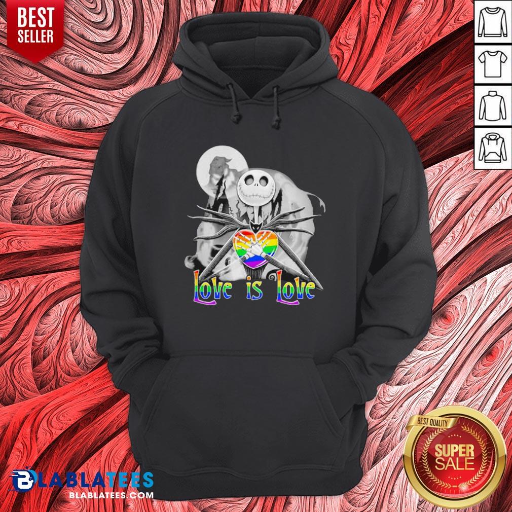 Official LGBT Jack Skellington Love Is Love Shirt - Image 3