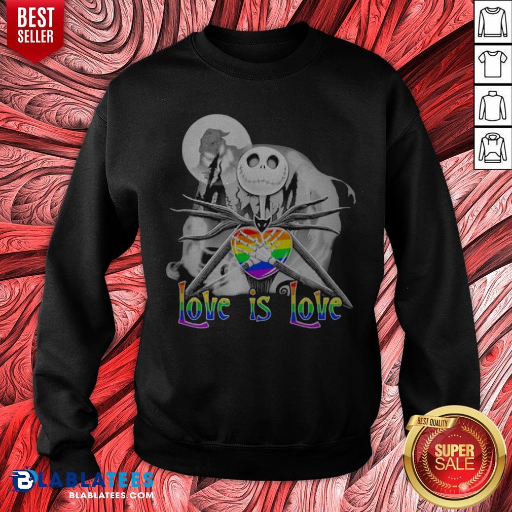 Official LGBT Jack Skellington Love Is Love Shirt - Image 2