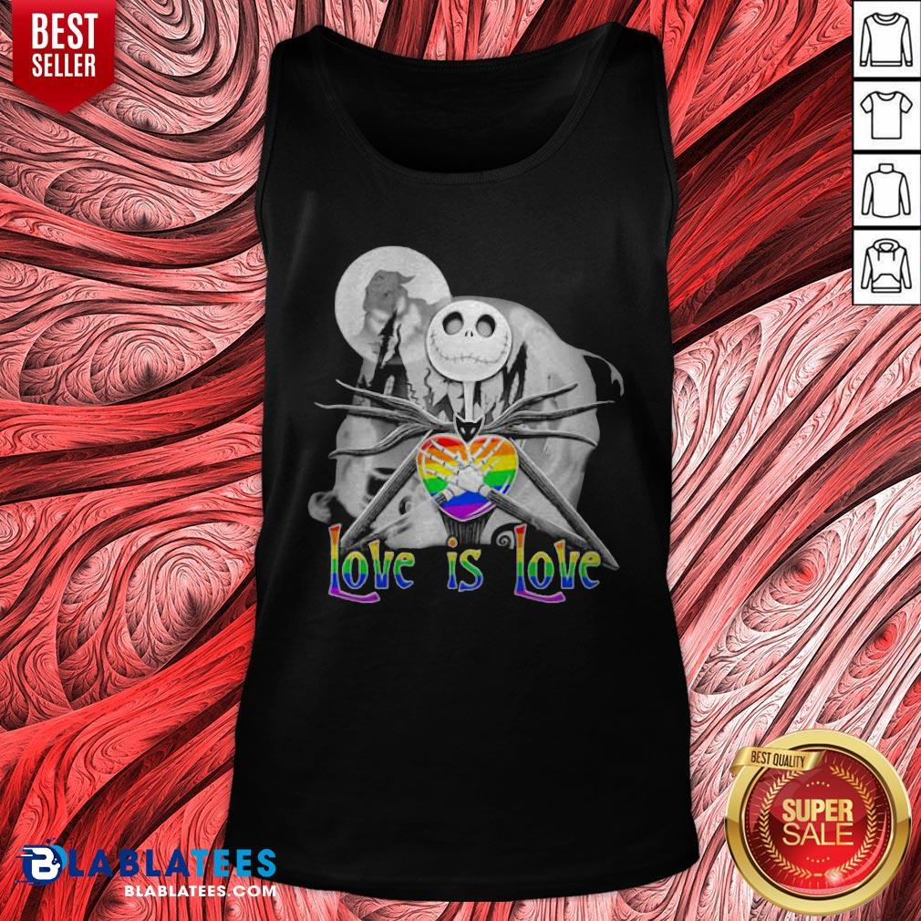 Official LGBT Jack Skellington Love Is Love Shirt - Image 5