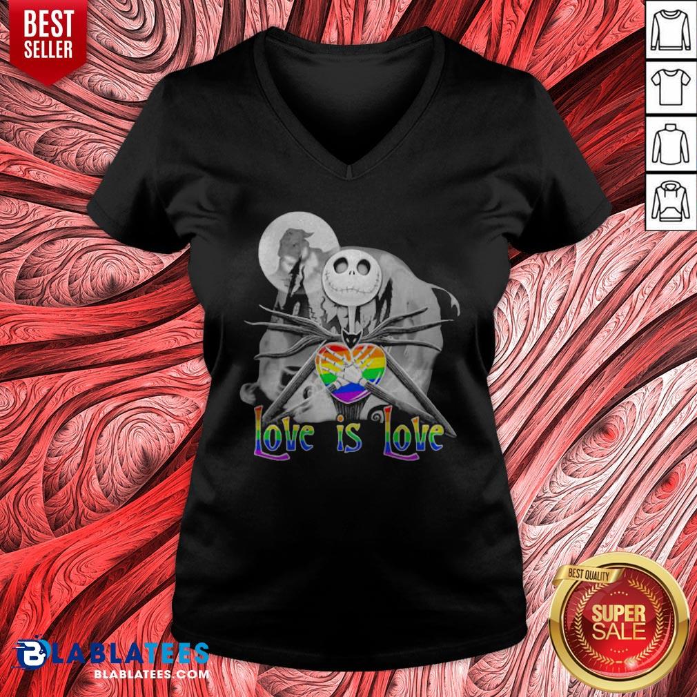 Official LGBT Jack Skellington Love Is Love Shirt - Image 4