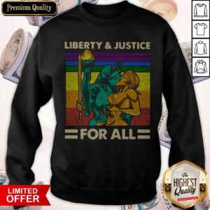 Alternative view of Official LGBT Liberty And Justice For All Vintage Shirt