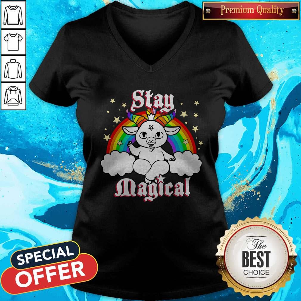 Official LGBT Satan Baphomet Stay Magical Shirt - Image 2