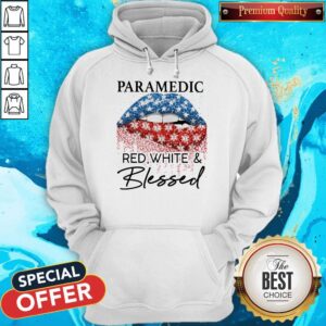 Alternative view of Official Lip Paramedic Red White And Blessed Diamond Shirt