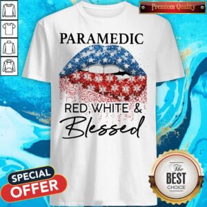 Official Lip Paramedic Red White And Blessed Diamond Shirt