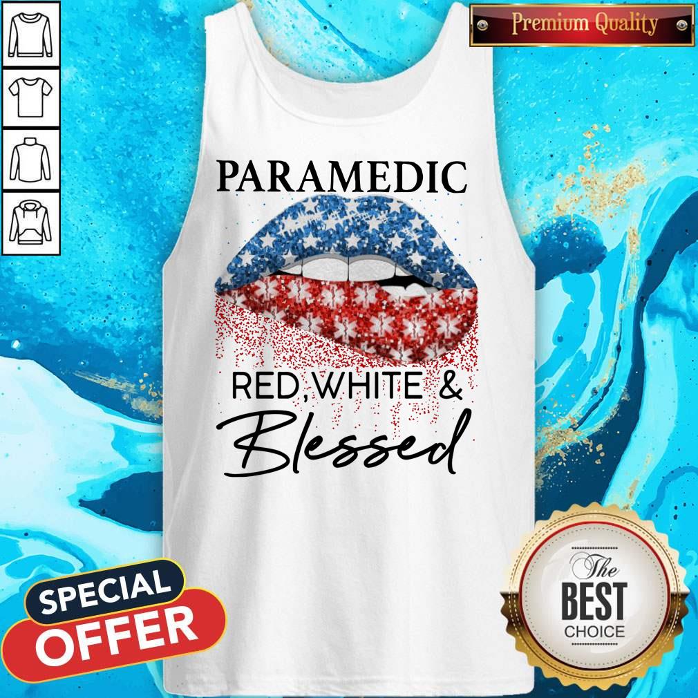 Official Lip Paramedic Red White And Blessed Diamond Shirt - Image 3