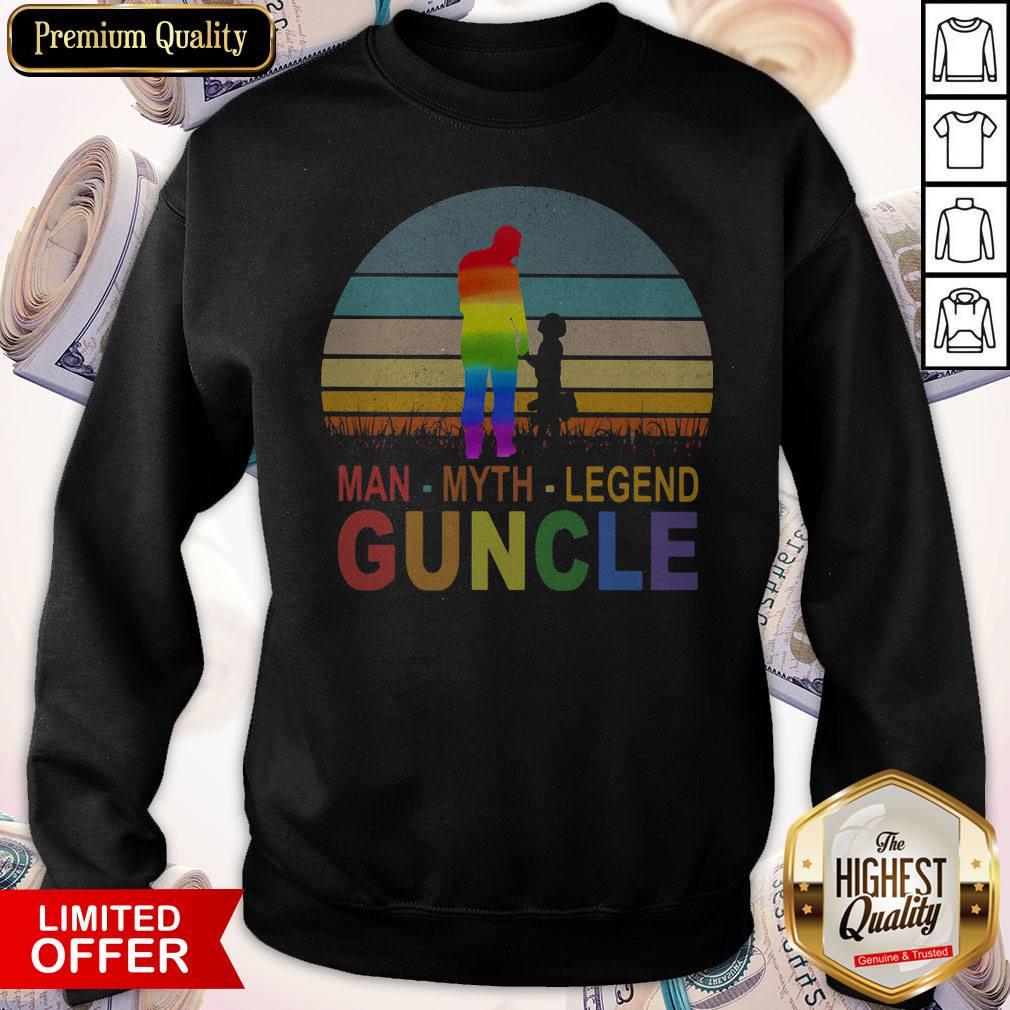 Official Man Myth Legend Guncle Vintage Retro Shirt - Image 2