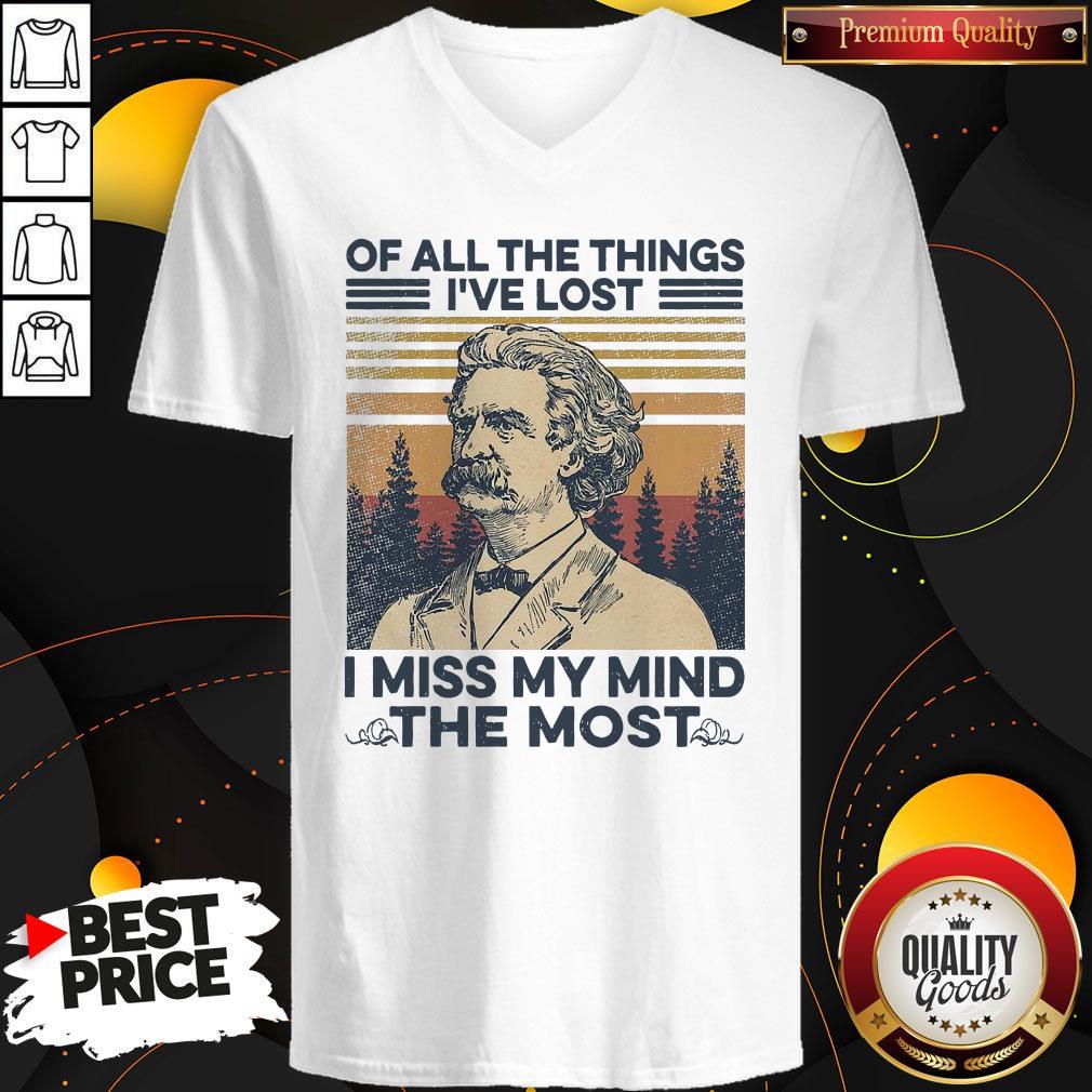 Official Mark Twain Of All The Things Ive Lost I Miss My Mind The Most Vintage Shirt - Image 3