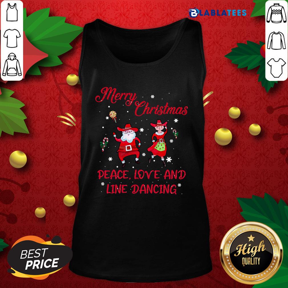 Official Merry Christmas Peace Love And Line Dancing Shirt - Image 4