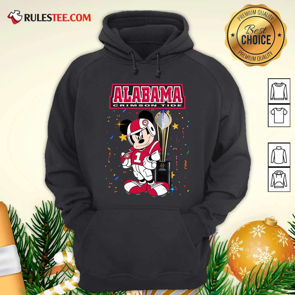 Official Mickey Mouse And Cup Alabama Crimson Tide Shirt - Image 2