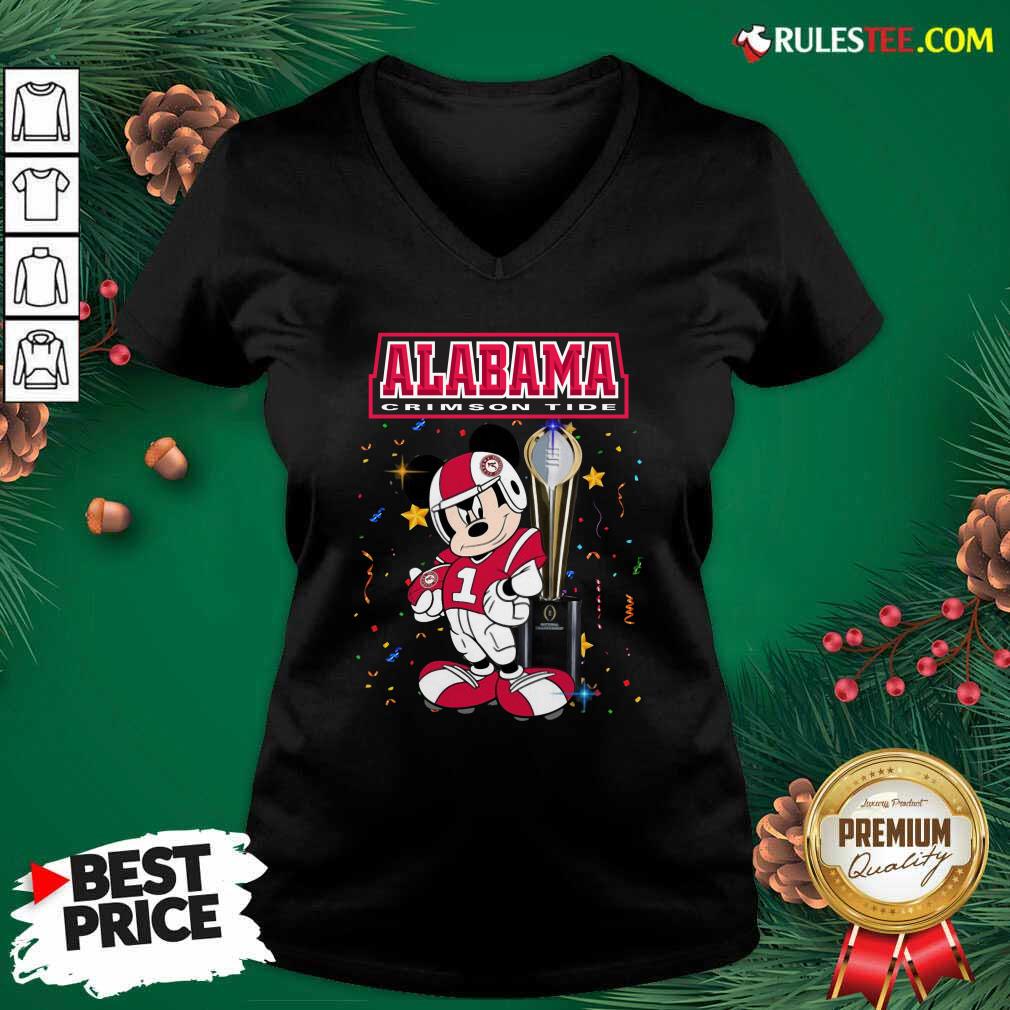 Official Mickey Mouse And Cup Alabama Crimson Tide Shirt - Image 3